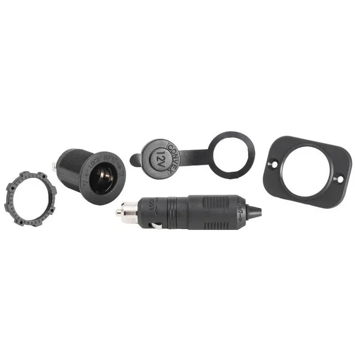 Osculati Power Socket and Plug Kit – Waterproof In-Deck Socket with Lock-In Plug for Cigarette Lighters and Mobile Phones