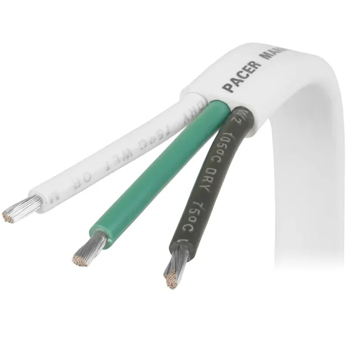 Pacer 16/3 AWG Triplex Cable – Black/Green/White – 1,000‘ – W16/3-1000