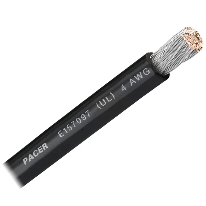 Pacer Black 4 AWG Battery Cable – Sold By The Foot – WUL4BK-FT