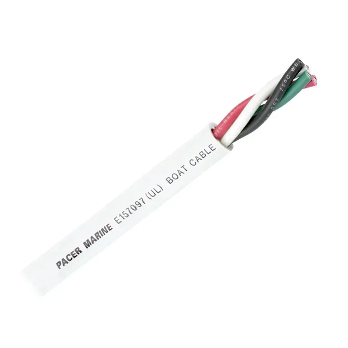 Pacer Round 4 Conductor Cable – 100‘ – 10/4 AWG – Black, Green, Red & White – WR10/4-100