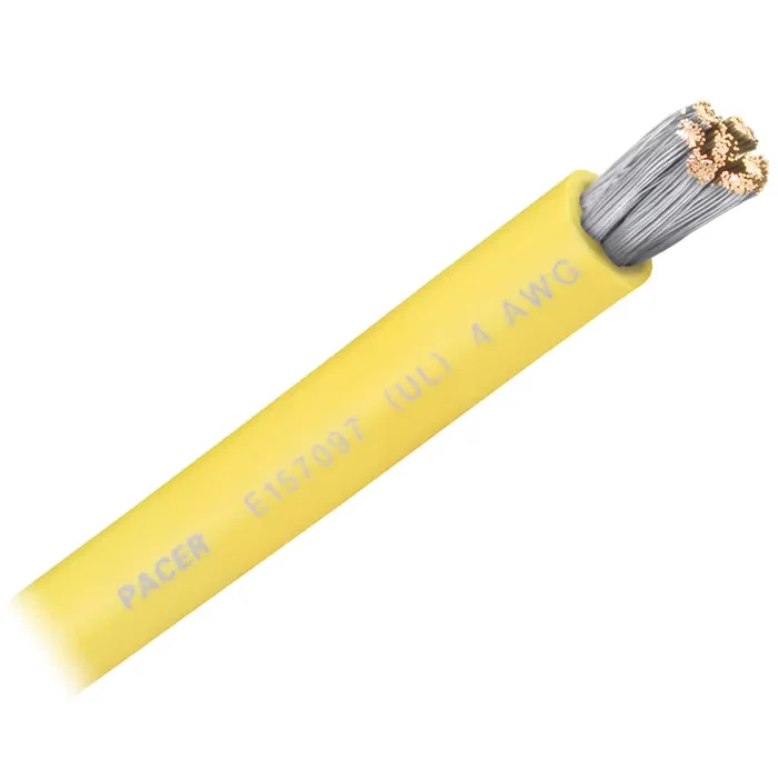 Pacer Yellow 4 AWG Battery Cable – Sold By The Foot – WUL4YL-FT