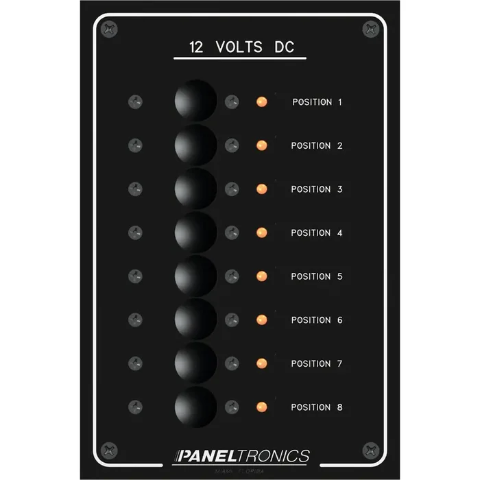 Paneltronics Standard Panel – DC 8 Position Circuit Breaker with LEDs