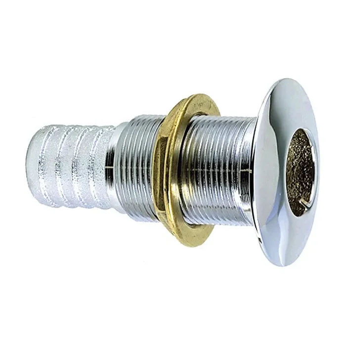 Perko 1in Thru-Hull Fitting for Hose Chrome Plated Bronze