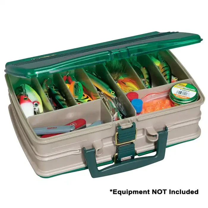 Plano Double-Sided 20-Compartment Satchel – Sandstone/Green – 112000
