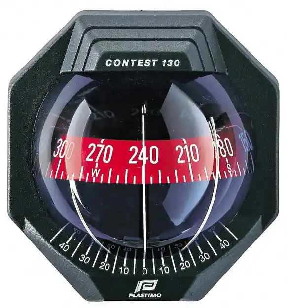 Plastimo Contest 130 Compass Black Red with Bracket