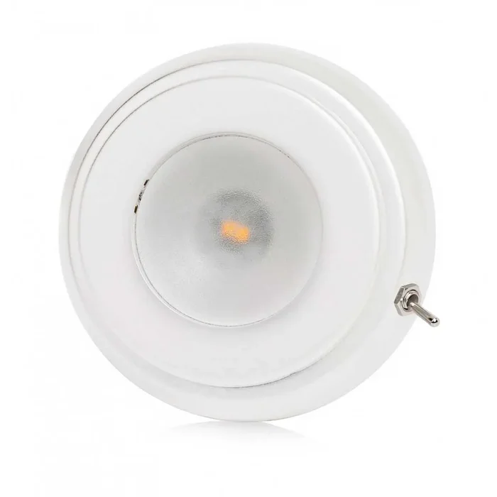 Quick TIM CS 2W 10-30V White 9010 Stainless Steel LED Ceiling Light with Switch Q27002425BL