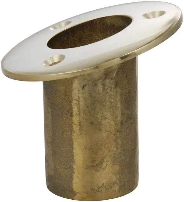 Raked flag staff socket