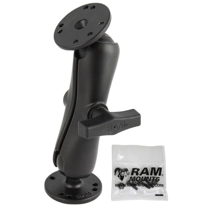 RAM Mount 1.5″ Double Ball Mount with Hardware for Garmin Striker + More [RAM-101-G4]