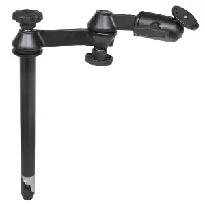 RAM Mount RAM 12in Upper Pole with Double Swing Arms and Round Plate