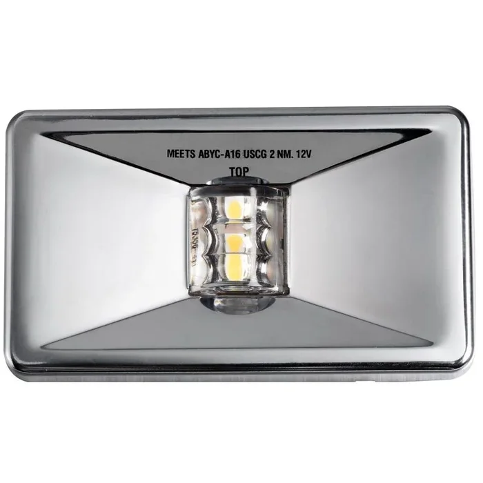 Rectangular Stainless Steel Stern Navigation Light for Transom Mounting by Osculati