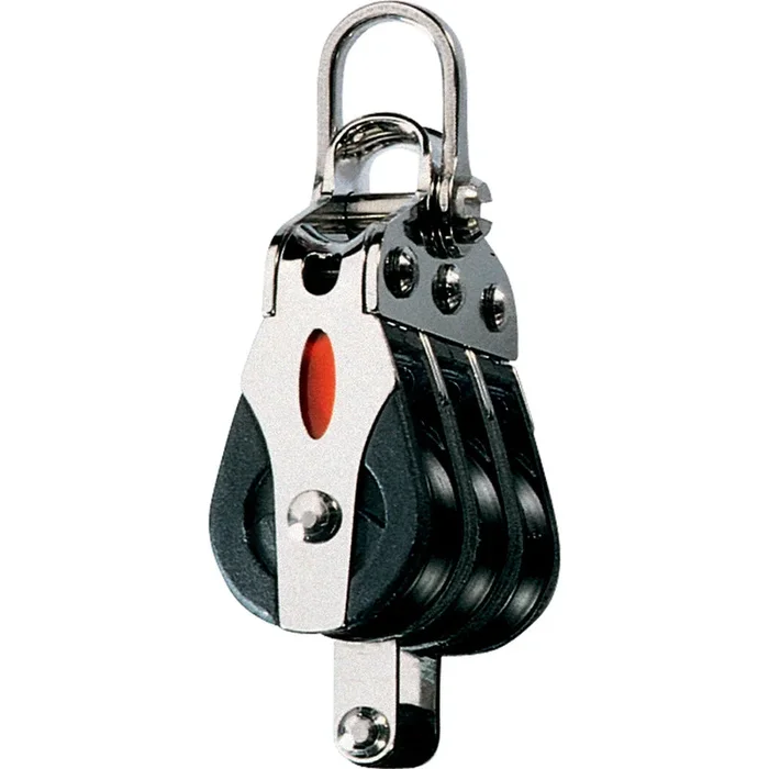 Ronstan Series 20 Ball Bearing Block – Triple – Becket – 2-Axis Shackle Head