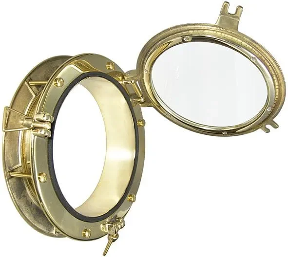 Round opening portlights with glass