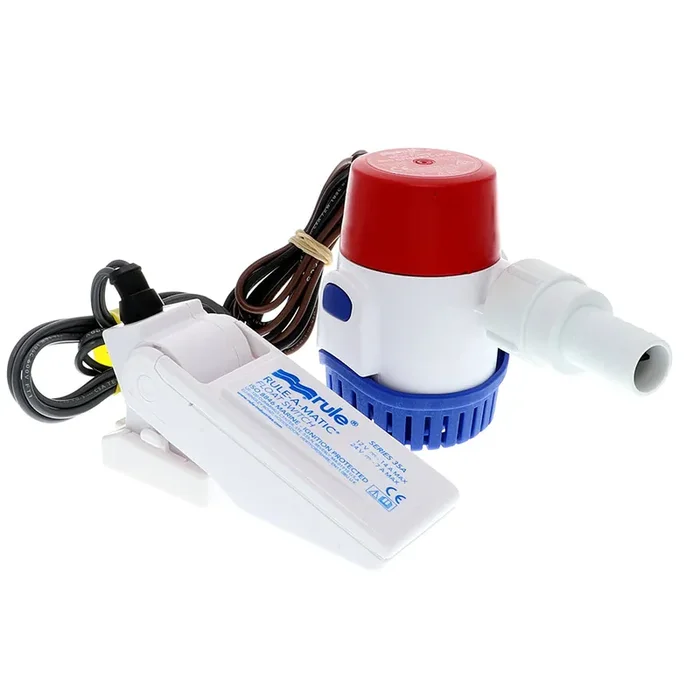 Rule 500 GPH Standard Bilge Pump Kit with Float Switch – 12V