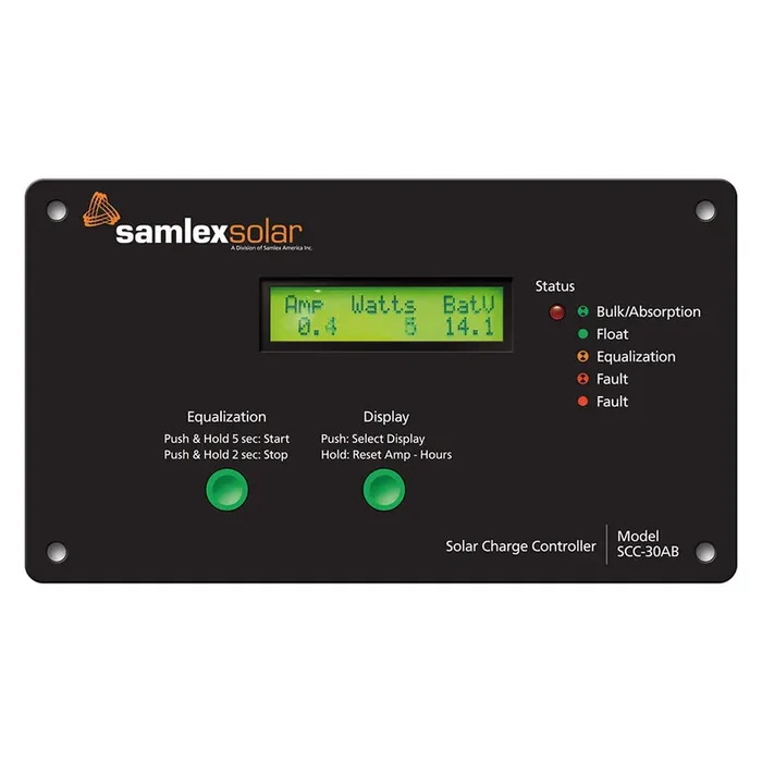 Samlex Flush Mount Solar Charge Controller w/LCD Display – 30A – SCC-30AB