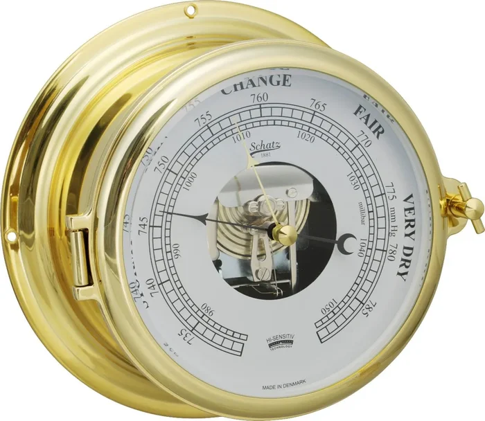 SCHATZ ROYAL 481B Barometer high sensitive brushed brass