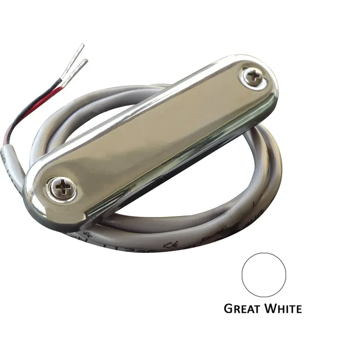 Shadow-Caster Courtesy Light w/2‘ Lead Wire – 316 SS Cover – Great White – 4-Pack – SCM-CL-GW-SS-4PACK