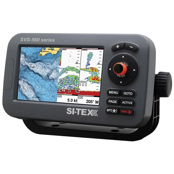 Si-Tex SVS-560CF-E Chartplotter – 5in Color Screen with External GPS and Navionics+ Flexible Coverage