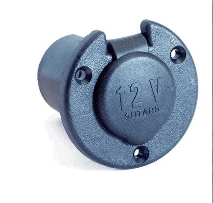 Socket 12v 16A (Cigarette Lighter) Flush Round Mount Watertight