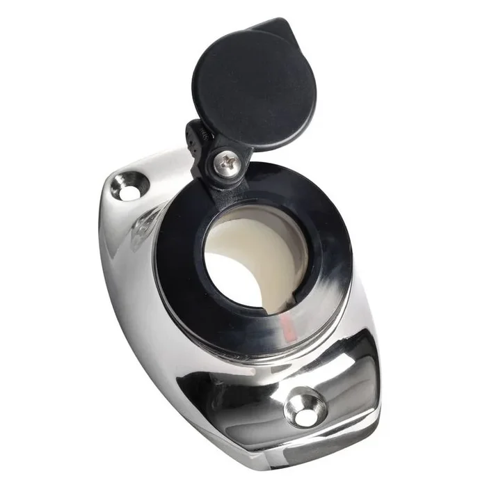SS Base Angled Recess for Pull-Out Poles – Black by Osculati