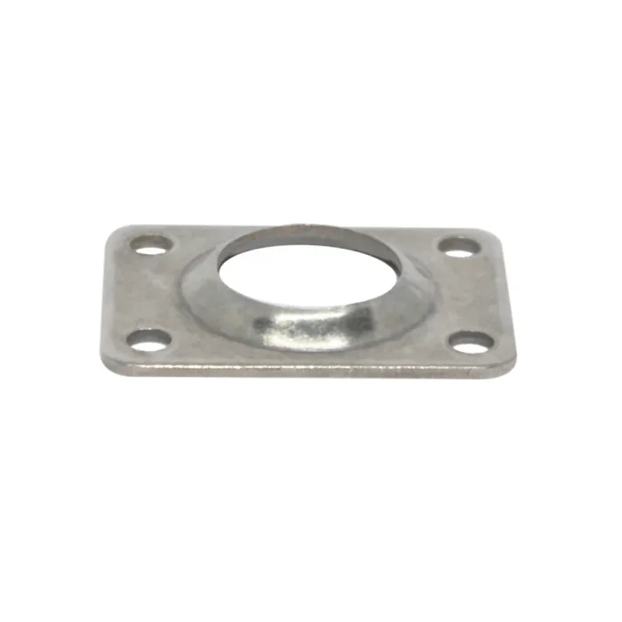 Stainless Steel Pulpit Socket with Rectangular Base – 90° Angle, Dimensions 60×45 mm