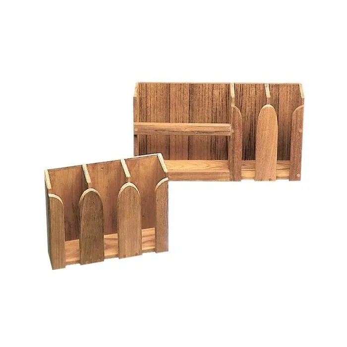 Teak Stackable Plate and Mug Holder 312x108x250 mm for Nautical Use