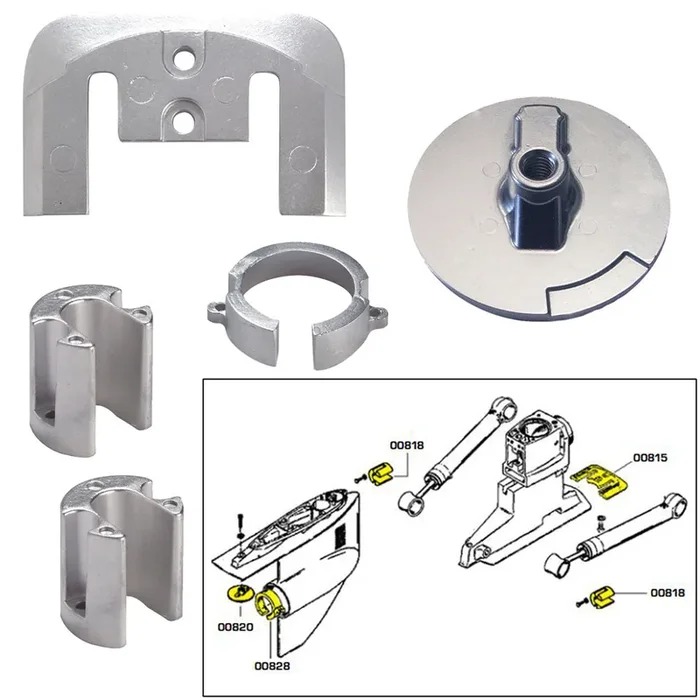 Tecnoseal Anode Kit with Hardware – Mercury Bravo 1 – Zinc
