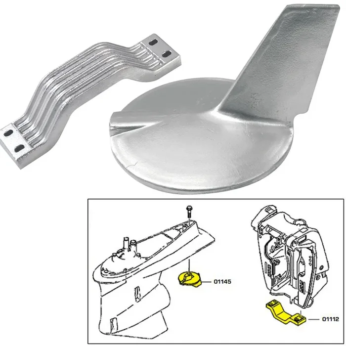Tecnoseal Anode Kit with Hardware – Yamaha 200-300HP Hi-Performance – Aluminum