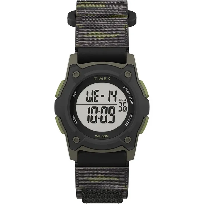 Timex Kids Digital 35mm Watch – Green Camo with Fastwrap Strap