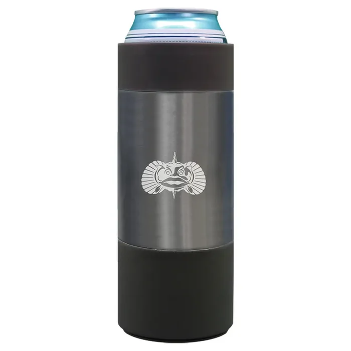 Toadfish Non-Tipping Slim Can Cooler + Adapter – 12oz – Graphite