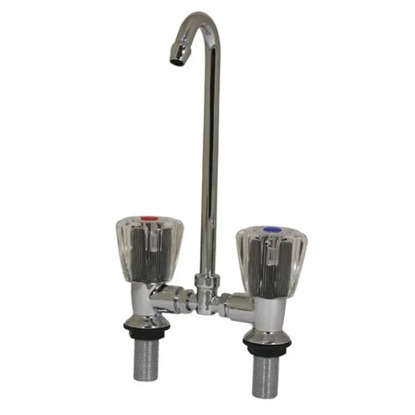 Trem Twin Tap Mixer Unit 150mm High
