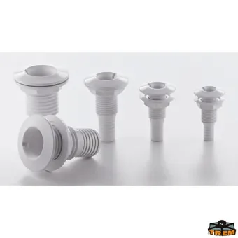 Trem White Plastic Hose Thru Hull – Ø23mm (Bulk)