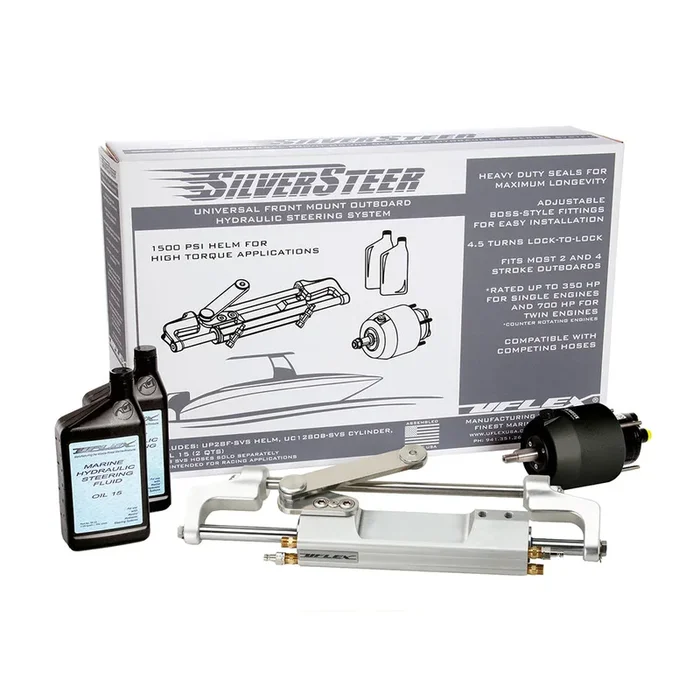 Uflex SilverSteer Universal Front Mount Outboard Hydraulic Tilt Steering System – 1500PSI V2 [SILVERSTEER 2TB]