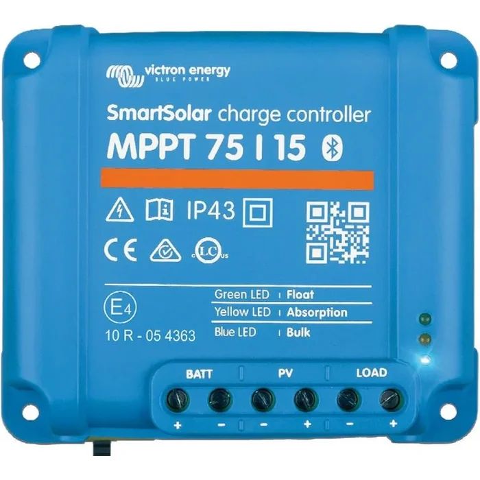Victron Smart Solar Charge Controller MPPT 75/10 – High Performance Solar Controller with Bluetooth for Easy Monitoring and Integrated Temperature Sensor for Nautical Use
