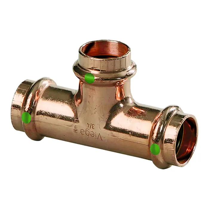 Viega ProPress 1″ Copper Tee – Triple Press Connection – Smart Connect Technology – 77412