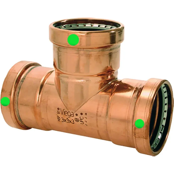 Viega ProPress XL 2-1/2″ Copper Tee – Triple Press Connection – Smart Connect Technology – 20683