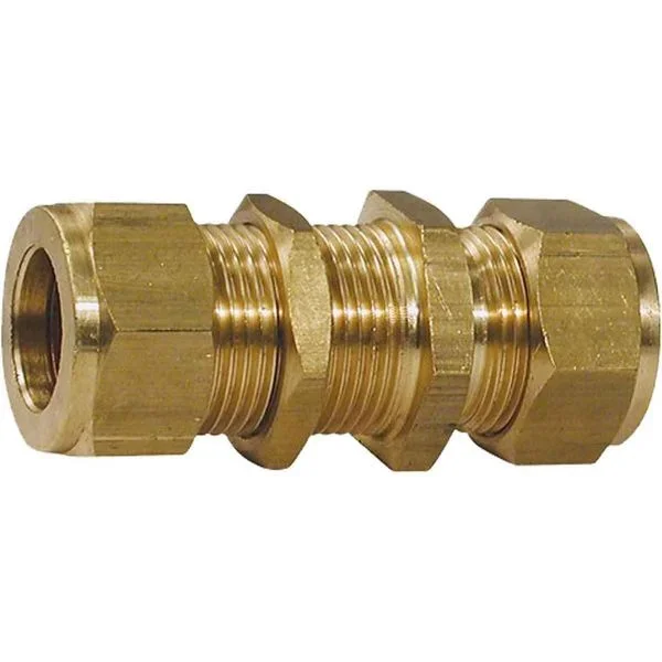 Wade Brass Compression Bulkhead Coupling (1/2″ OD / 3/4″ Bulkhead)