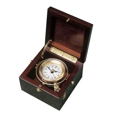 Weems & Plath Brass Gimballed Nautical Box Clock