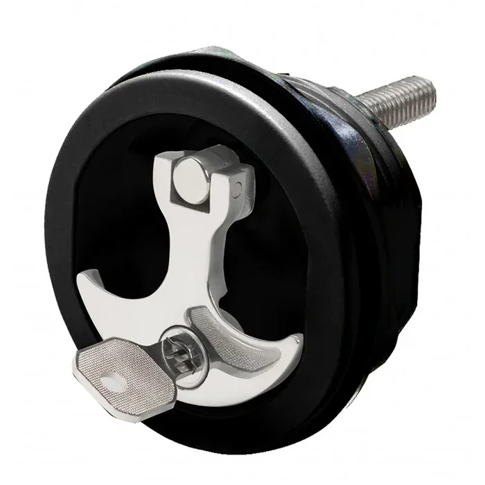 Whitecap Compression Handle CP Zinc/Black Nylon Locking – 1/4 Turn